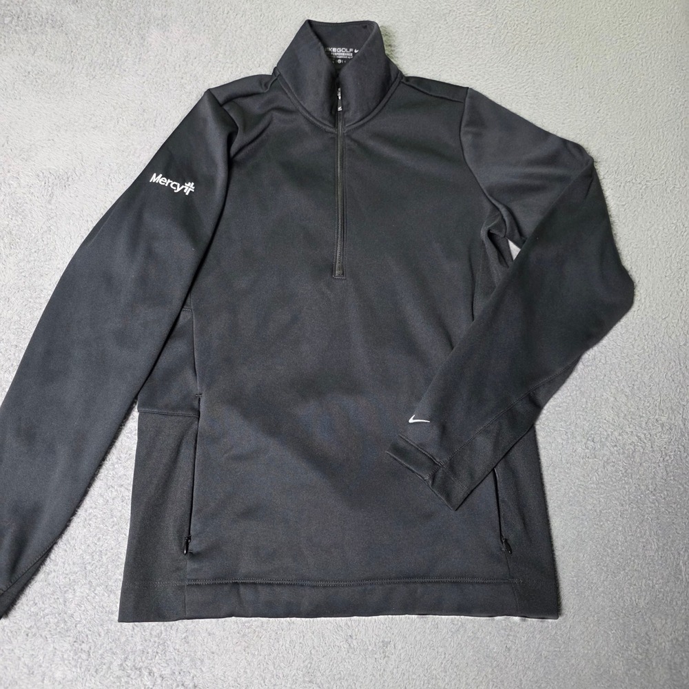 Nike Mens Large Golf Tour Performance Therma-FIT 1/4 Zip Pullover Black Mercy